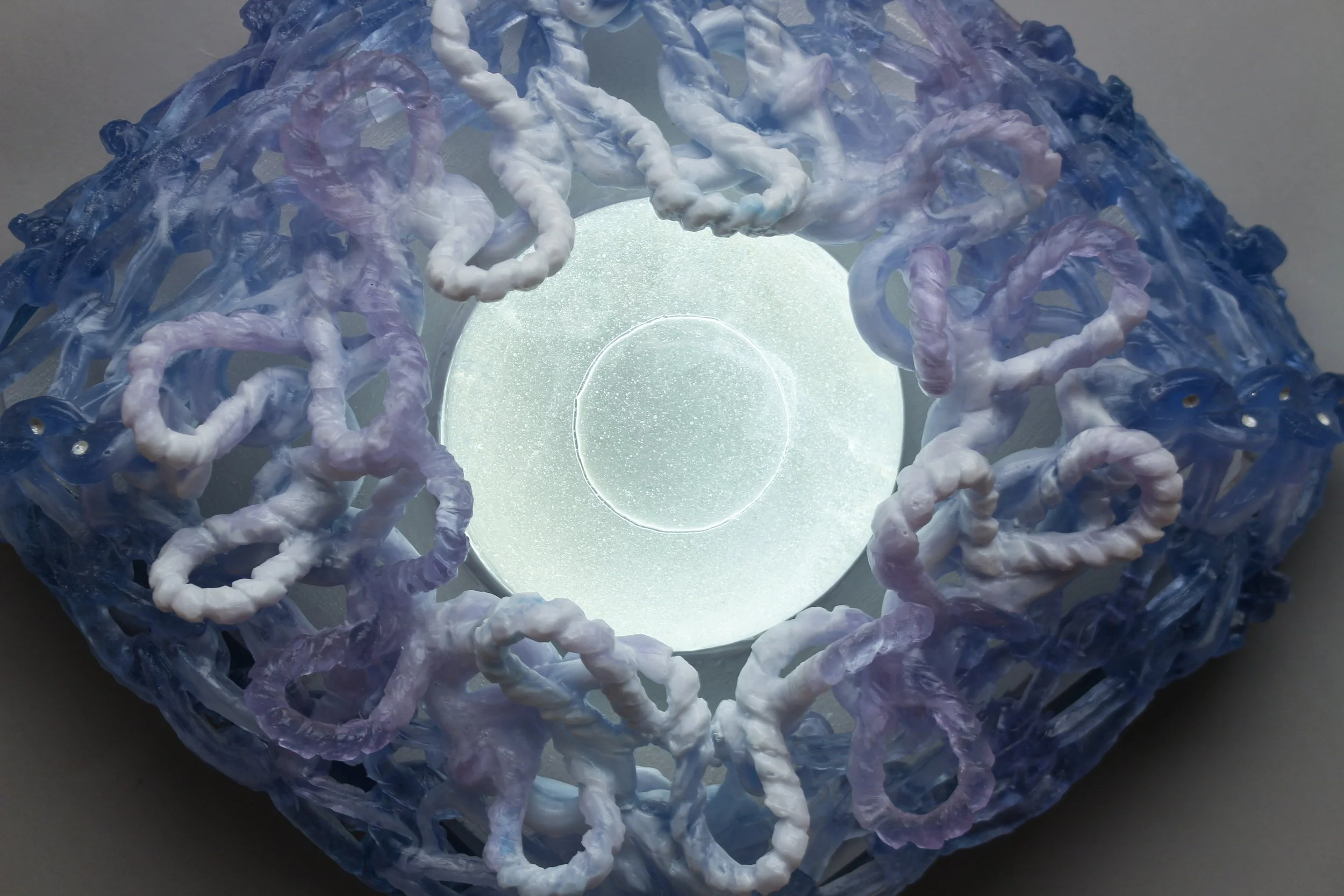 Illuminated Knitted Glass Sculpture - 